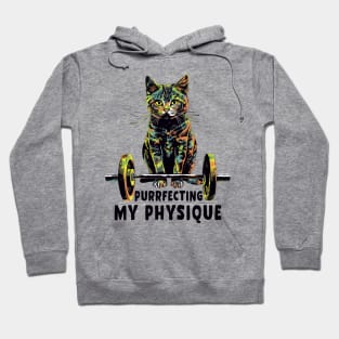 Gym, Workout or Fitness Gift Funny Cat in a Gym Hoodie